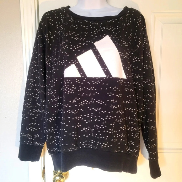 Adidas Winners Crew Rare Black and White Logo Women's Sweatshirt Size S - Picture 1 of 9